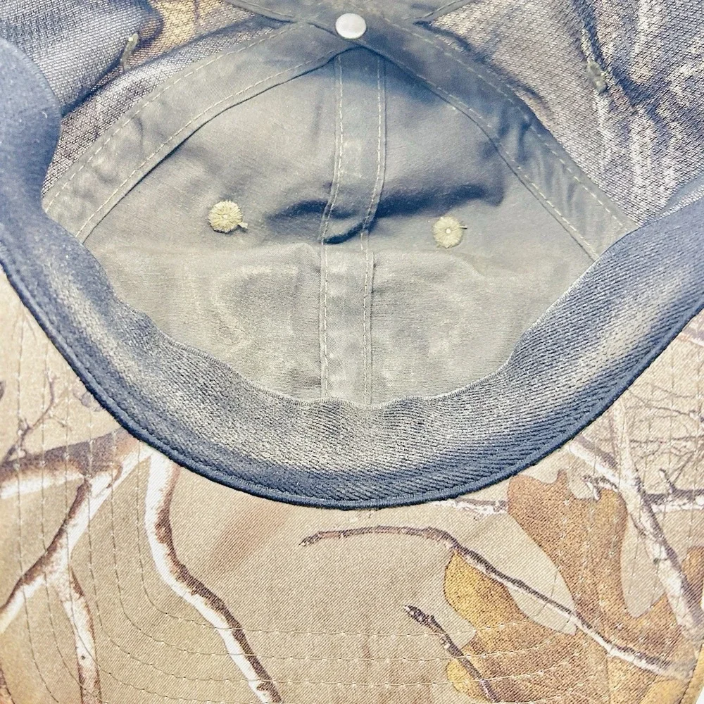 Under Armour USA Flag Logo Camo Hat Cap Adjustable Snapback Brown Hunting Casual
